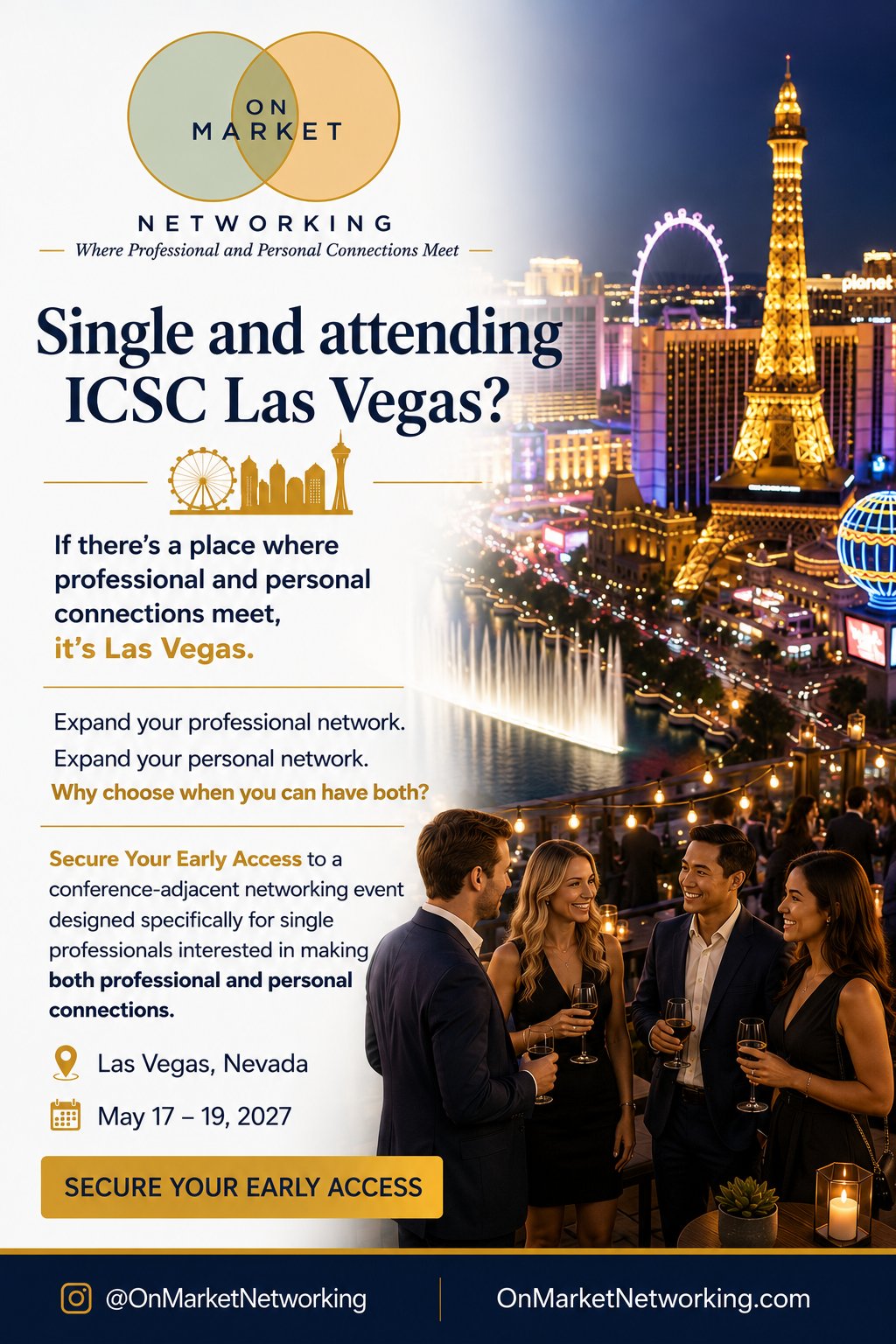ICSC Las Vegas networking event on the Las Vegas Strip